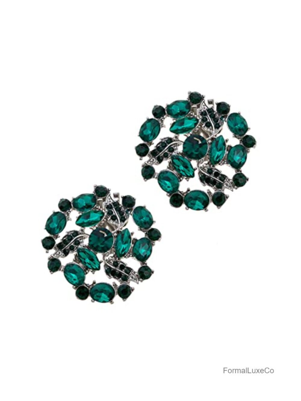 Rhinestone Floral Shoe Clips Wedding Party Decor 2Pcs